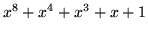 $ x^{8}+x^{4}+x^{3}+x+1 $